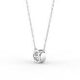Bezel-Set Diamond Necklace 14K White Gold